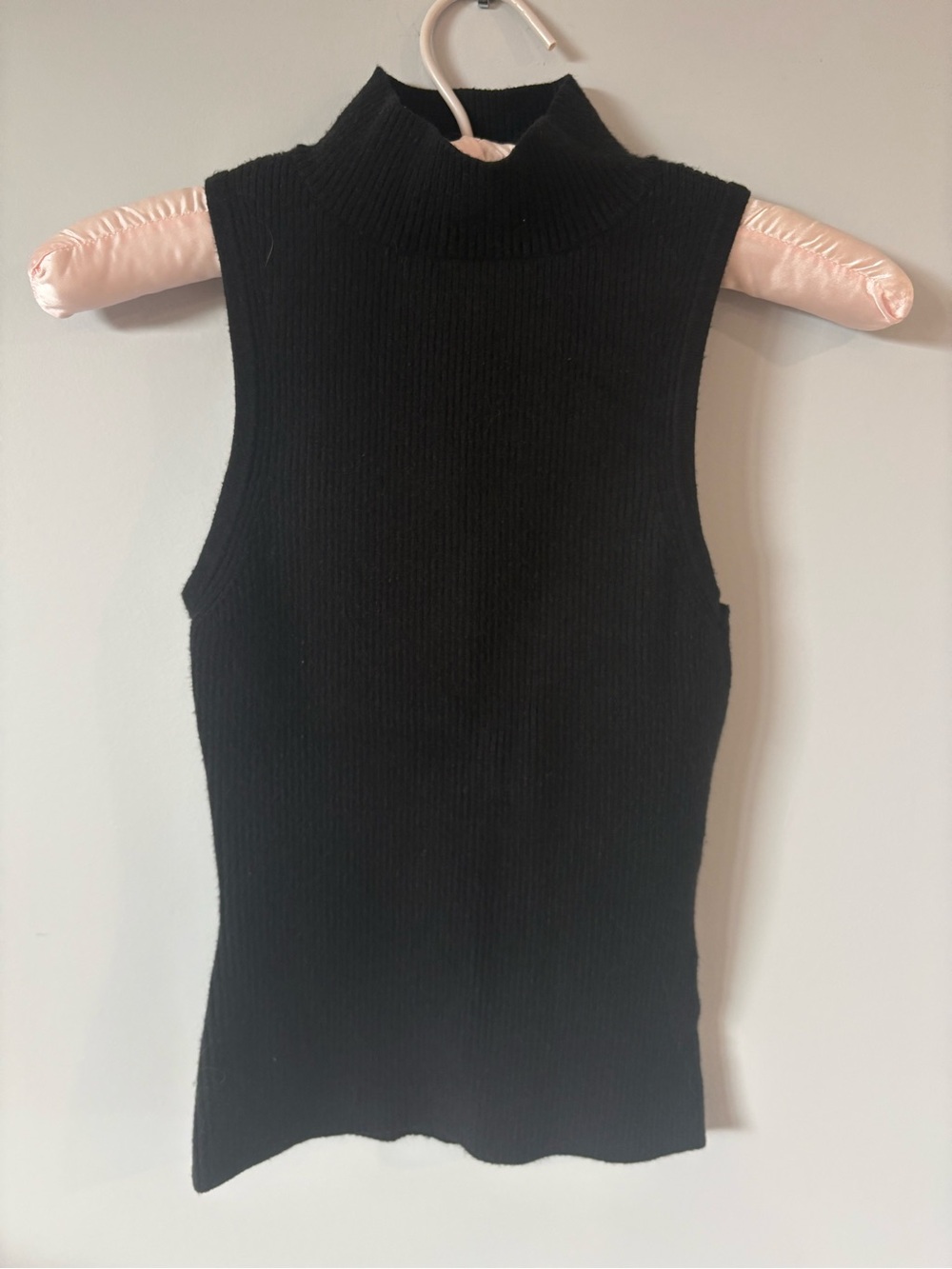 Sleeveless Black Mock Neck Sweater